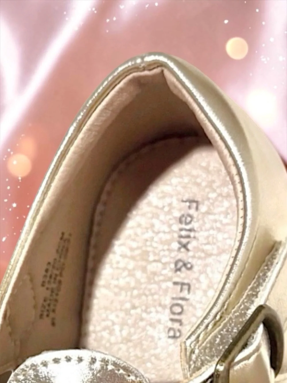 NWOT Felix & Flora Gold T‑Bar Mary Jane Flats ✨ Girls 13 Special Occasion